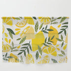 Lemon Blooms on White Wall Hanging Gallery Image 1