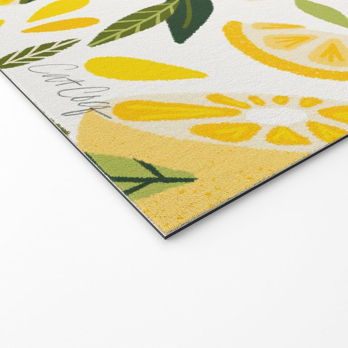 Lemon Blooms on White Welcome Mat Gallery Image 2