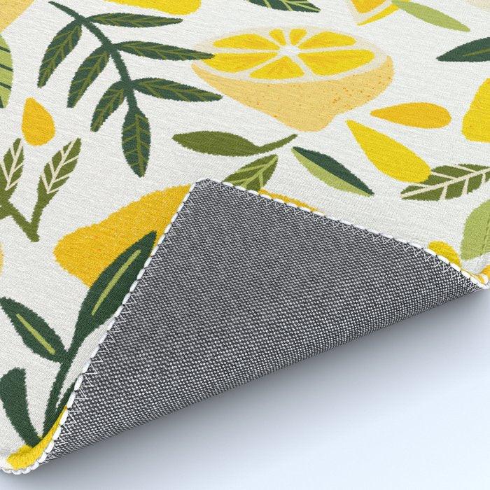 Lemon Blooms on White Rug Gallery Image 4