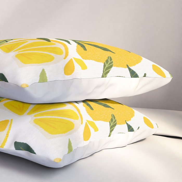 Lemon Blooms on White Pillow Sham Gallery Image 3