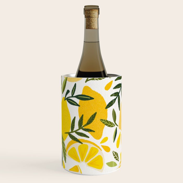 Lemon Blooms on White Wine Chiller Gallery Image 3