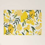 Lemon Blooms on White Welcome Mat Gallery Image 1