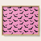 Black Bat Pattern on Pink Serving Tray Gallery Image 1