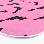 Black Bat Pattern on Pink Bath Mat Gallery Image 3