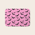 Black Bat Pattern on Pink Bath Mat Gallery Image 1