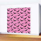 Black Bat Pattern on Pink Wall Mural Gallery Image 2