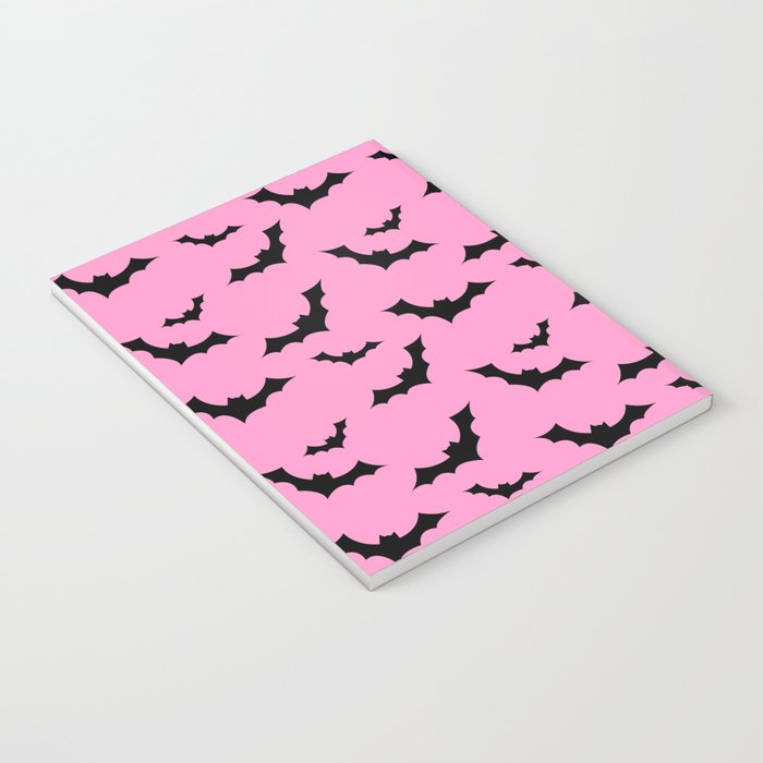 Black Bat Pattern on Pink Notebook Gallery Image 3
