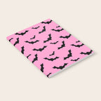 Black Bat Pattern on Pink Notebook Gallery Image 2