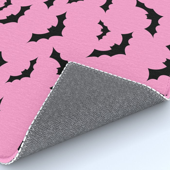 Black Bat Pattern on Pink Rug Gallery Image 4