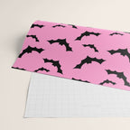 Black Bat Pattern on Pink Wrapping Paper Gallery Image 2