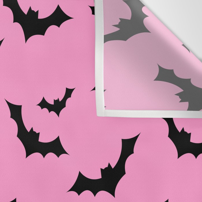 Black Bat Pattern on Pink Wall Tapestry Gallery Image 3