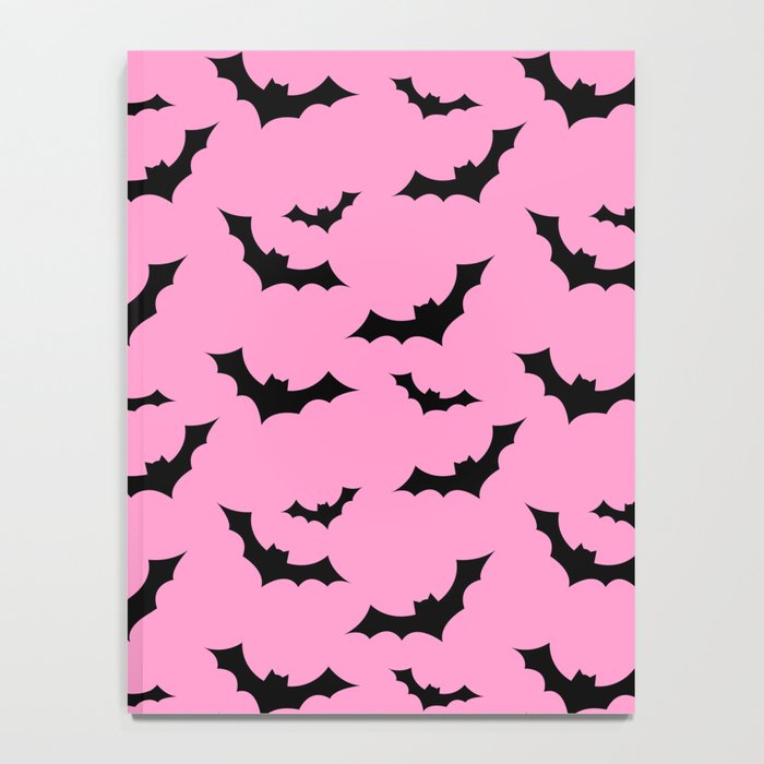 Black Bat Pattern on Pink Notebook Gallery Image 4