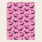 Black Bat Pattern on Pink Poster Gallery Image 4