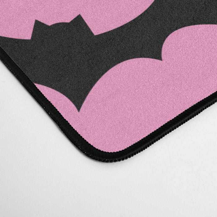 Black Bat Pattern on Pink Desk Mat Gallery Image 4