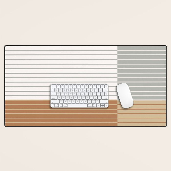 Color Block Line Abstract LXXVI Desk Mat Gallery Image 1