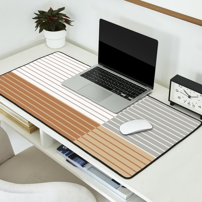 Color Block Line Abstract LXXVI Desk Mat Gallery Image 2