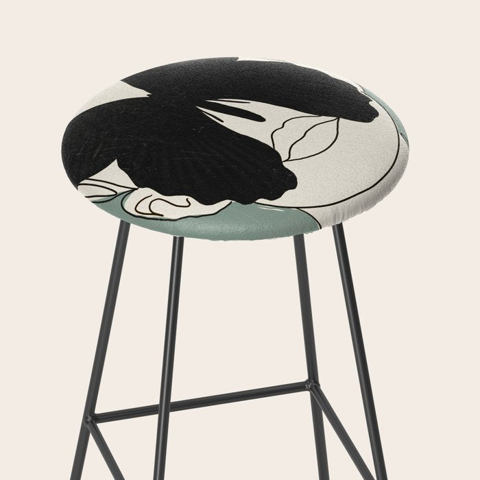 BLACK BUTTERFLY Line Drawing Stool Gallery Image 2