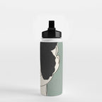 BLACK BUTTERFLY Line Drawing Water Bottle Gallery Image 2