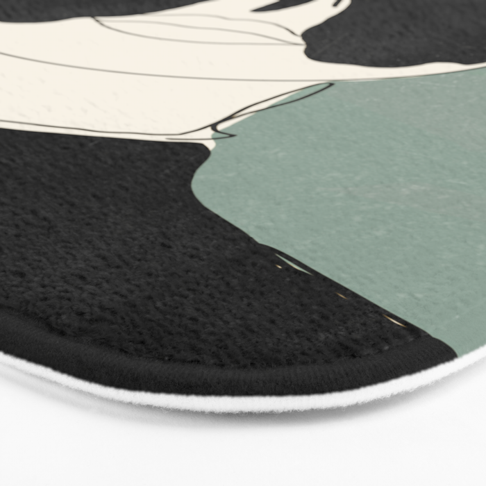 BLACK BUTTERFLY Line Drawing Bath Mat Gallery Image 3