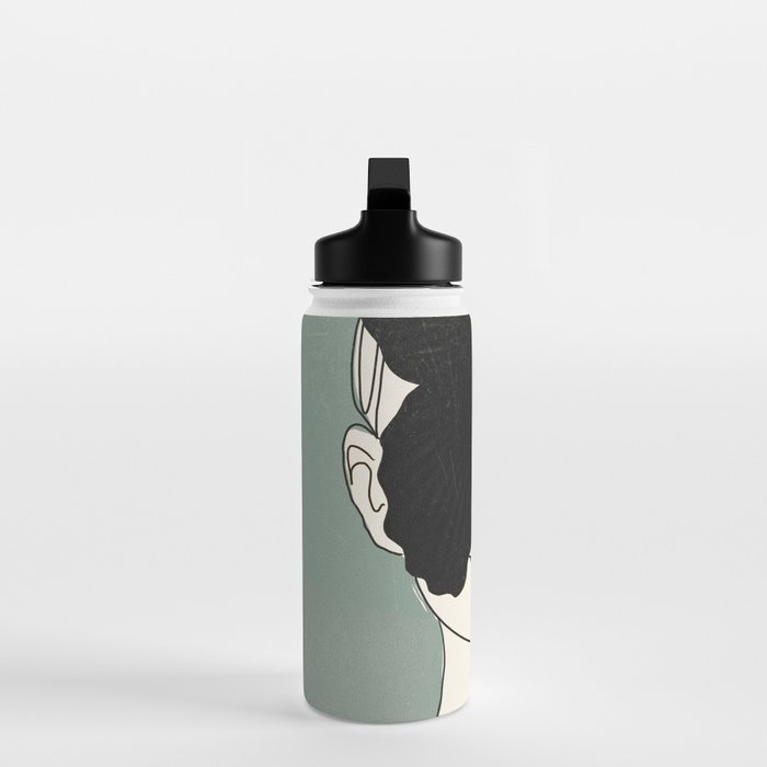 BLACK BUTTERFLY Line Drawing Water Bottle Gallery Image 3