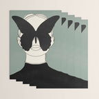BLACK BUTTERFLY Line Drawing Wrapping Paper Gallery Image 3