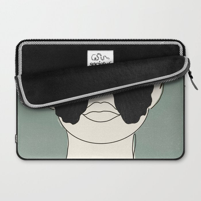 BLACK BUTTERFLY Line Drawing Laptop Sleeve Gallery Image 2
