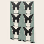 BLACK BUTTERFLY Line Drawing Wallpaper Gallery Image 2