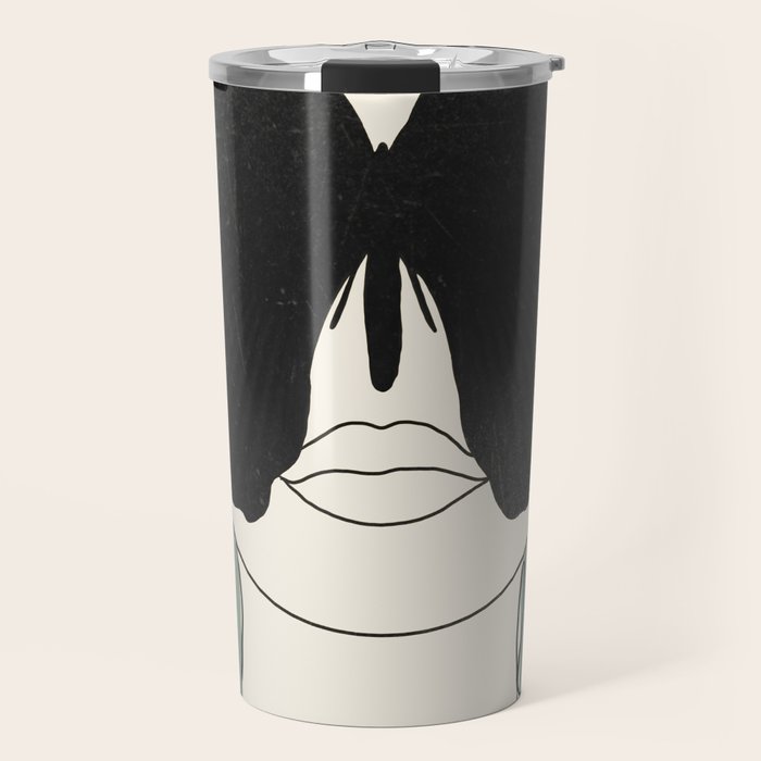 BLACK BUTTERFLY Line Drawing Travel Mug Gallery Image 1