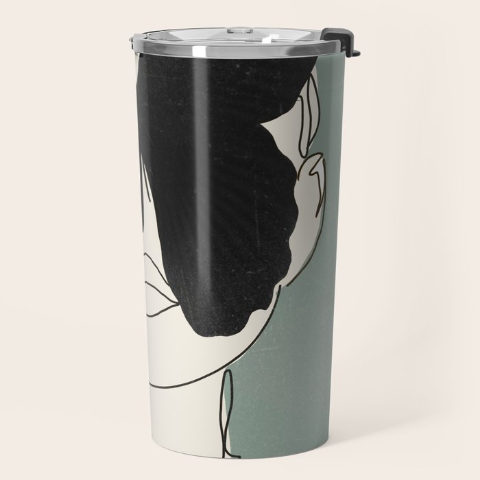 BLACK BUTTERFLY Line Drawing Travel Mug Gallery Image 2