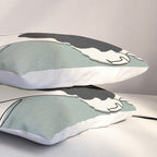 BLACK BUTTERFLY Line Drawing Pillow Sham Gallery Image 3
