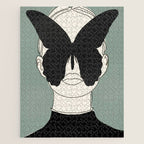 BLACK BUTTERFLY Line Drawing Jigsaw Puzzle Gallery Image 1
