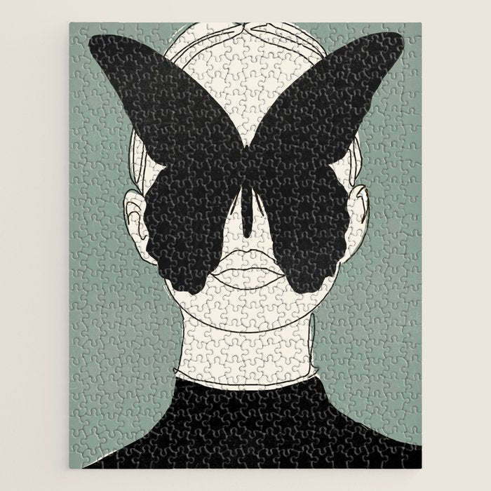 BLACK BUTTERFLY Line Drawing Jigsaw Puzzle Gallery Image 1