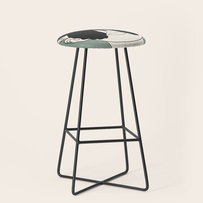 BLACK BUTTERFLY Line Drawing Stool Gallery Image 1