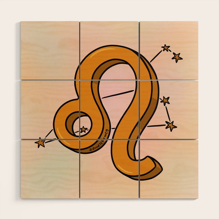 Leo Symbol Wood Wall Art Gallery Image 1
