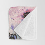 Abstract flowered paint modern Throw Blanket Gallery Image 3
