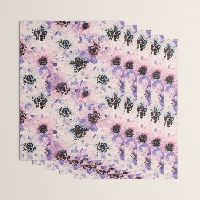 Abstract flowered paint modern Wrapping Paper Gallery Image 3