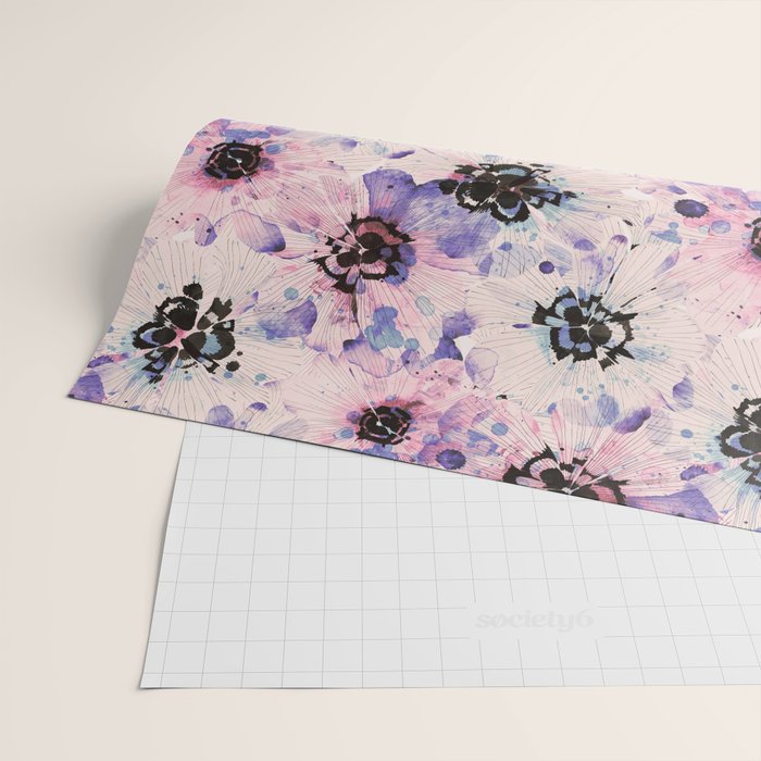 Abstract flowered paint modern Wrapping Paper Gallery Image 2