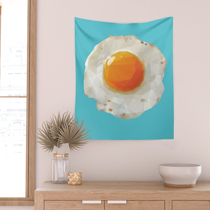 Fried Egg Polygon Art Wall Tapestry Gallery Image 2
