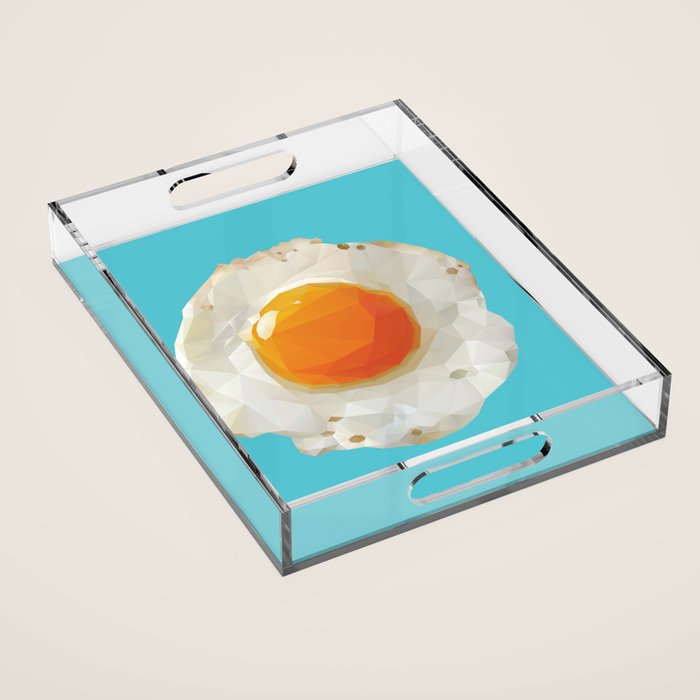 Fried Egg Polygon Art Acrylic Tray Gallery Image 1