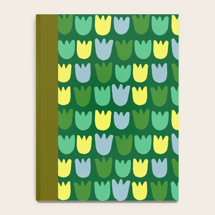 Rows of Tulips in Bloom in Sage & Chartreuse Notebook Gallery Image 4