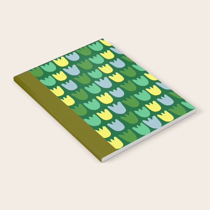 Rows of Tulips in Bloom in Sage & Chartreuse Notebook Gallery Image 1
