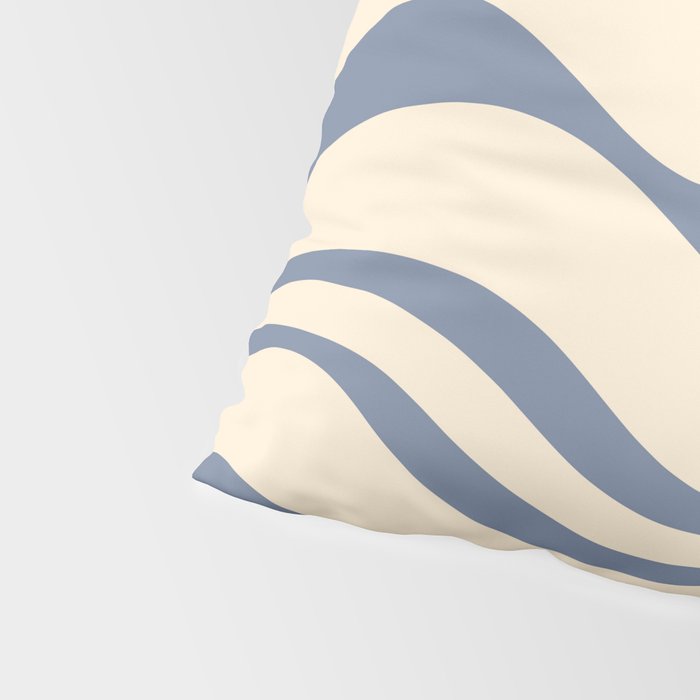 Modern Retro Liquid Swirl Abstract Pattern in Stone Blue and Cream Pillow Sham Gallery Image 4