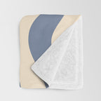 Modern Retro Liquid Swirl Abstract Pattern in Stone Blue and Cream Throw Blanket Gallery Image 3
