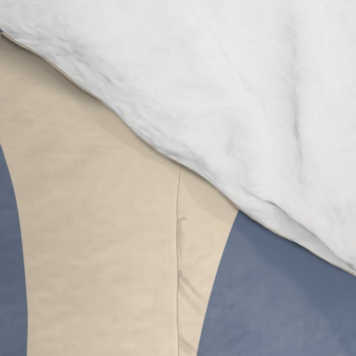 Modern Retro Liquid Swirl Abstract Pattern in Stone Blue and Cream Comforter Gallery Image 4
