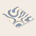 Modern Retro Liquid Swirl Abstract Pattern in Stone Blue and Cream Notebook Gallery Image 2