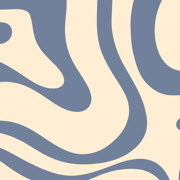 Modern Retro Liquid Swirl Abstract Pattern in Stone Blue and Cream Coffee Mug Gallery Image 2