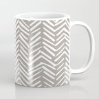 Abstract Herringbone Pattern, Rustic, Light Brown Coffee Mug Gallery Image 1