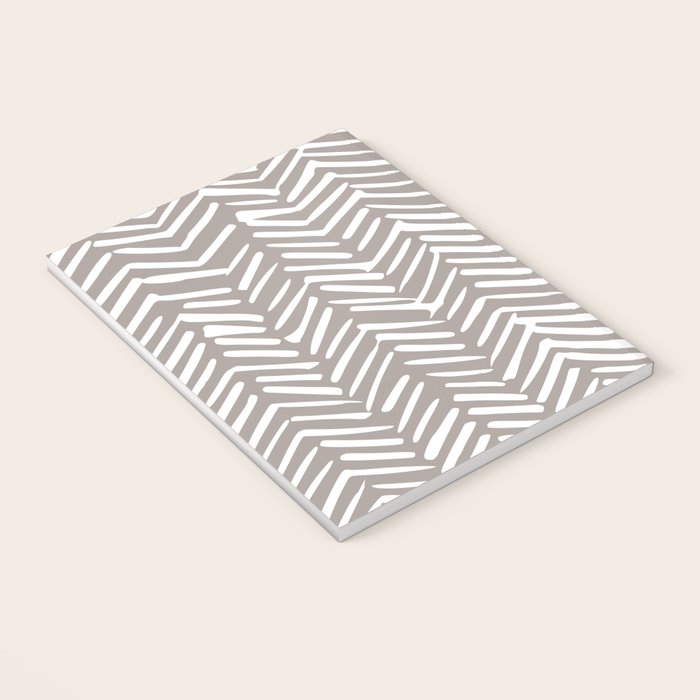 Abstract Herringbone Pattern, Rustic, Light Brown Notebook Gallery Image 3