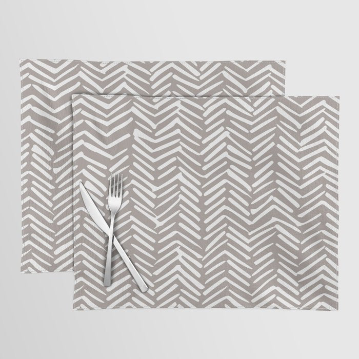 Abstract Herringbone Pattern, Rustic, Light Brown Placemat Gallery Image 1
