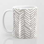 Abstract Herringbone Pattern, Rustic, Light Brown Coffee Mug Gallery Image 3